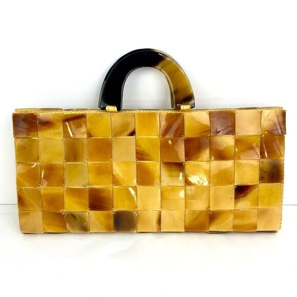 No Brand Handbags - Vintage Handbag Lucite Tile Horn/ Tortoiseshell  Purse Craft Style